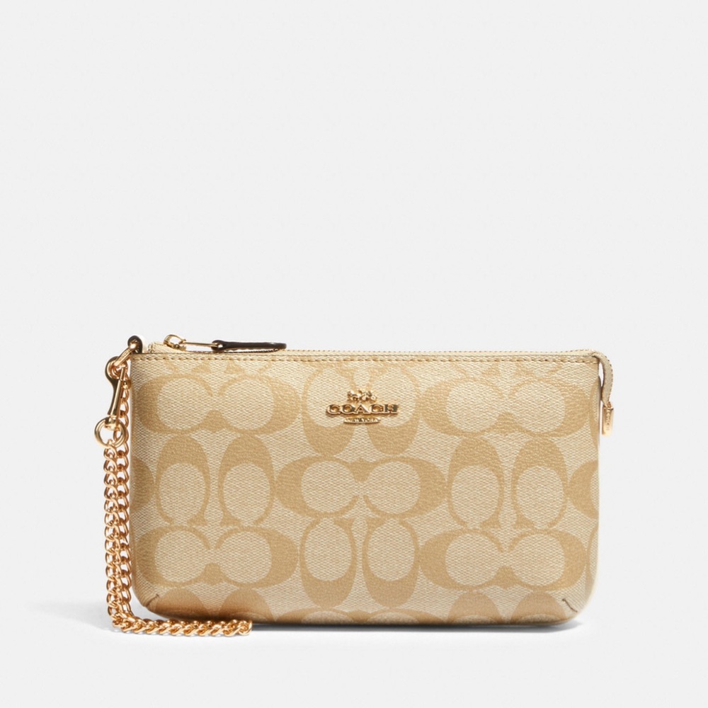 Coach Large Wristlet in Signature Canvas